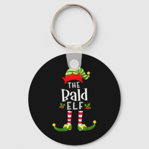 Kahlköpfiges Weihnachts-Elf-Matching-Pyjama-Weihna Schlüsselanhänger