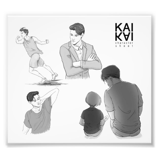 Kai Akiyama-Zeichenskizze Fotodruck (Vorne)