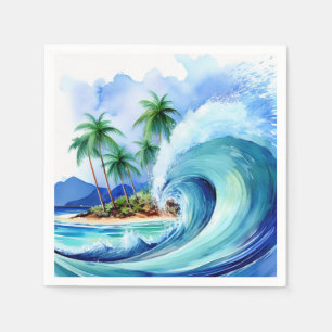 Kai Aloha Insel Wasserfarbenwelle Serviette