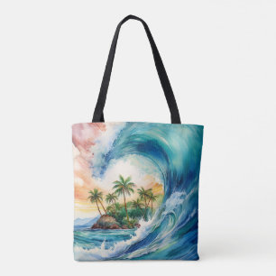 Kai Aloha Motu Aquarelle Wave Beach sac