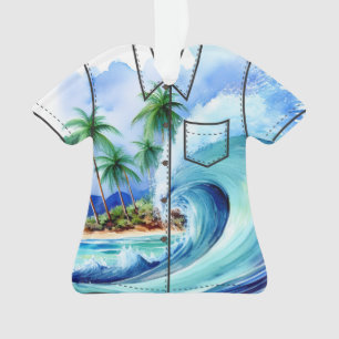 Kai Aloha Palms Alocolor Wave Aloha Shirt