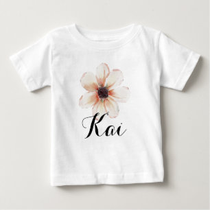 Kai Name Baby Girls Reveal Neugeborene Rosa Blume T-shirt