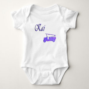 Kai, Name mit Feuerwehrfahrzeug, Baby Strampler