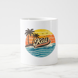 Kai Retro Sunset Name Design Jumbo-Tasse