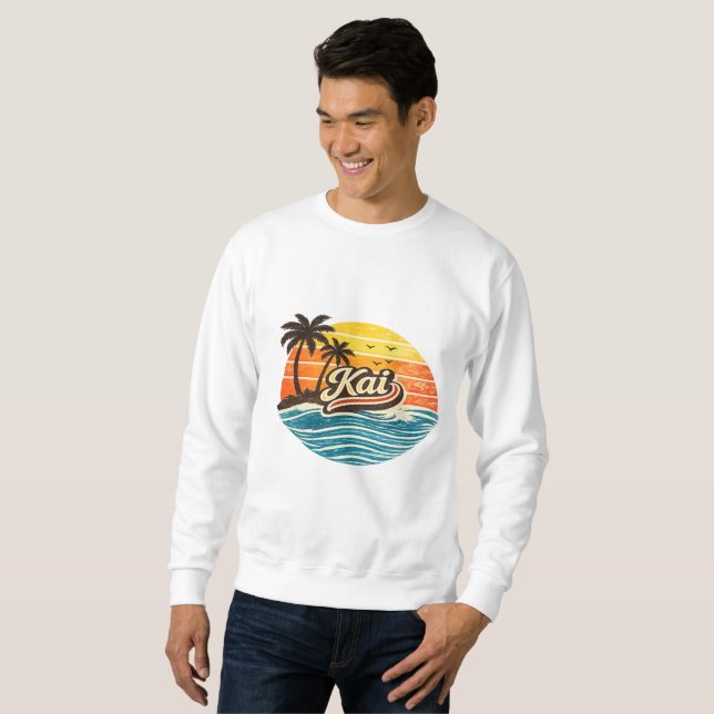 Kai Retro Sunset Name Design Sweatshirt (Vorne ganz)