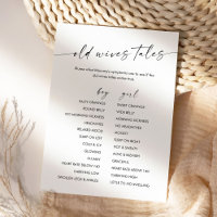 KAIA Old Wives Tales Baby shower Carte de jeu