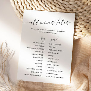 KAIA Old Wives Tales Baby shower Carte de jeu