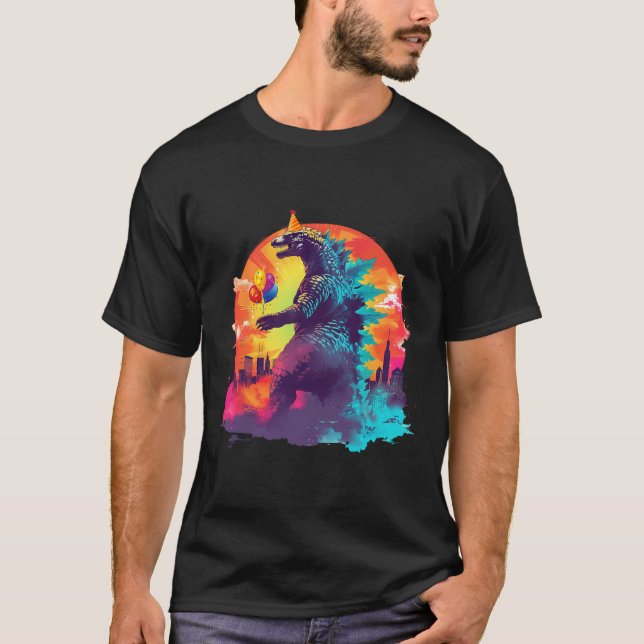 Kaiju Birthday Funny Boys Birthday Monster T-Shirt (Vorderseite)