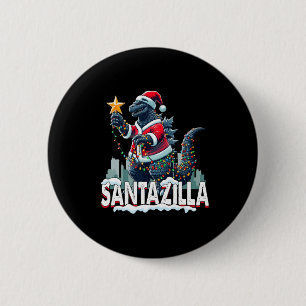 Kaiju Christmas Santazilla Japanisches Monster Din Button