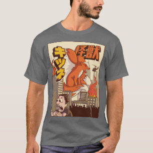 Kaiju Kitsune Nine Tails Fox Japanisches Monster G T-Shirt