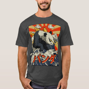 Kaiju Panda Great Wave Off Kanagawa Japanisch Kaij T-Shirt