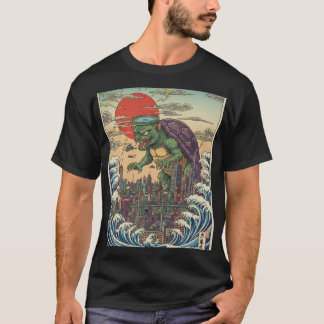 Kaiju-Schildkröte über dem Sonnenuntergang von Tok T-Shirt