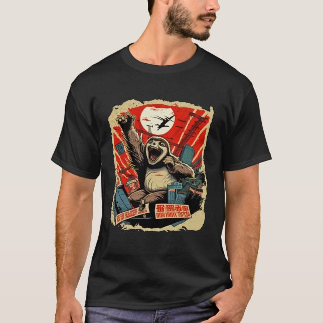 Kaiju Sloth Monster Creature Attack Japan City T-Shirt (Vorderseite)