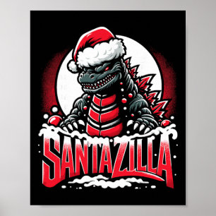 Kaiju Weihnachten Santazilla japanisches Monster D Poster