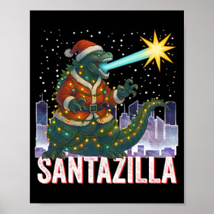Kaiju Weihnachten Santazilla japanisches Monster D Poster
