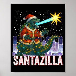 Kaiju Weihnachten Santazilla japanisches Monster D Poster