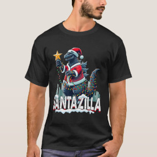 Kaiju Weihnachten Santazilla japanisches Monster D T-Shirt