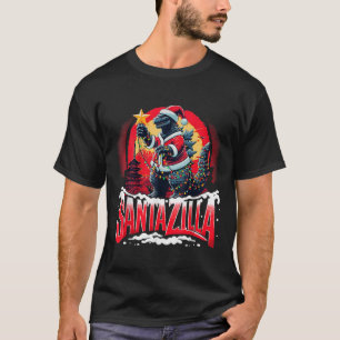 Kaiju Weihnachten Santazilla japanisches Monster D T-Shirt