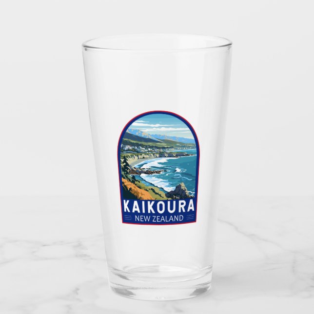Kaikoura Neuseeland Reisen Vintag Glas (Vorderseite)
