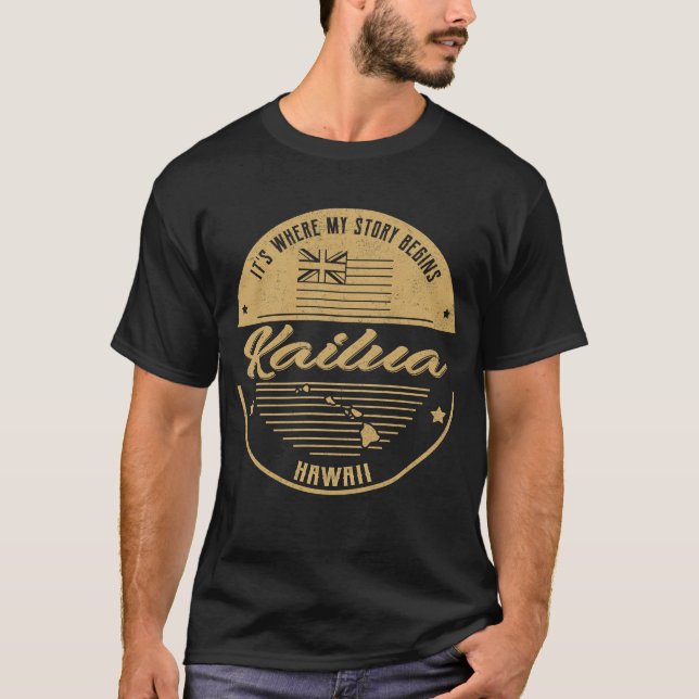 Kailua Hawaii Meine Geschichte beginnt T-Shirt (Vorderseite)