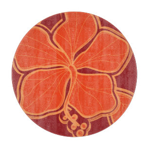 Kailua Hibiscus Hawaiian Glas Schneidbrett Schneidebrett