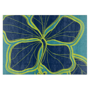 Kailua Hibiscus Hawaiian Glas Schneidbrett Schneidebrett