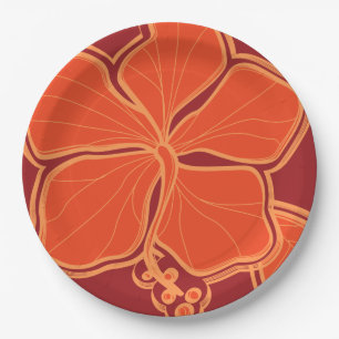 Kailua Hibiskus Hawaiian Engineered Floral Pappteller