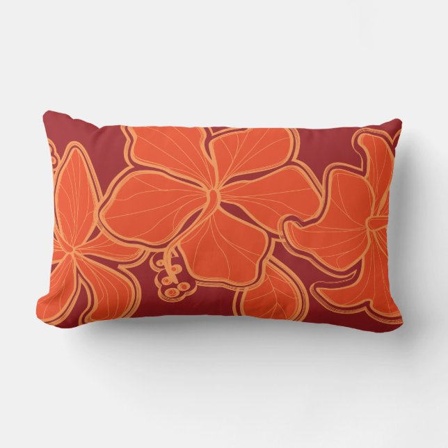 Kailua Hibiskus Hawaiian Reversible Lumbar Pillow Lendenkissen (Vorderseite)