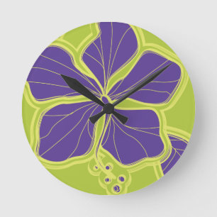 Kailua Hibiskus Hawaiian Wall Uhren