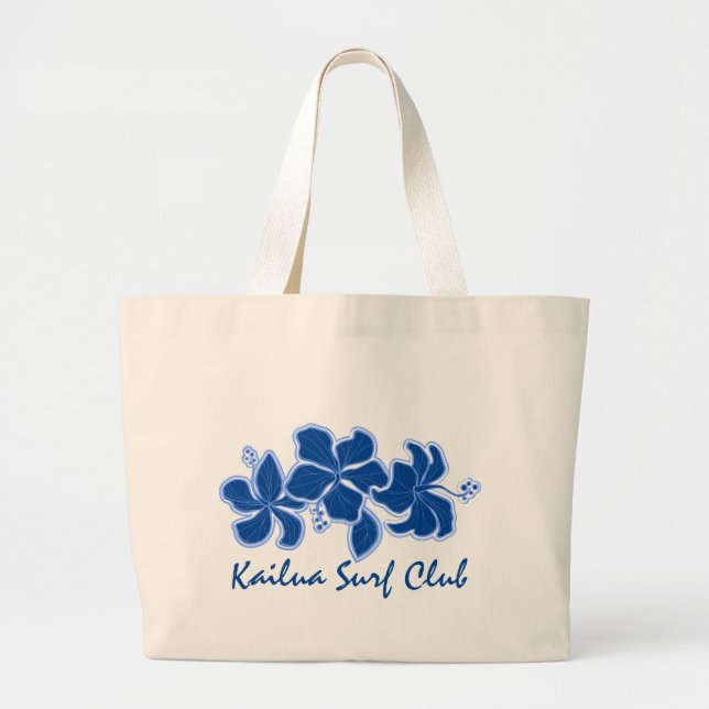Kailua Hibiskus Surf Club Beach Bag Jumbo Stoffbeutel (Vorne)