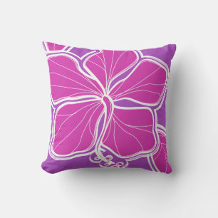 Kailua Hibiskushawaiischer violetter Reversible Kissen