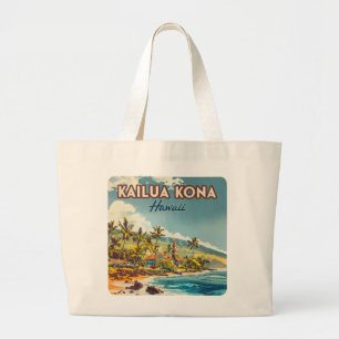 Kailua Kona Hawaii Big Island Beach Vintag Jumbo Stoffbeutel