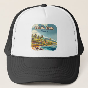 Kailua Kona Hawaii Big Island Beach Vintag Truckerkappe