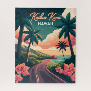 Kailua Kona Hawaii Big Island Sonnenuntergang Retr