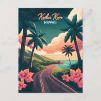 Kailua Kona Hawaii Big Island Sonnenuntergang Retr