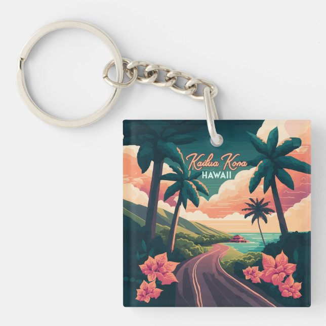 Kailua Kona Hawaii Big Island Sunset Retro (Devant)