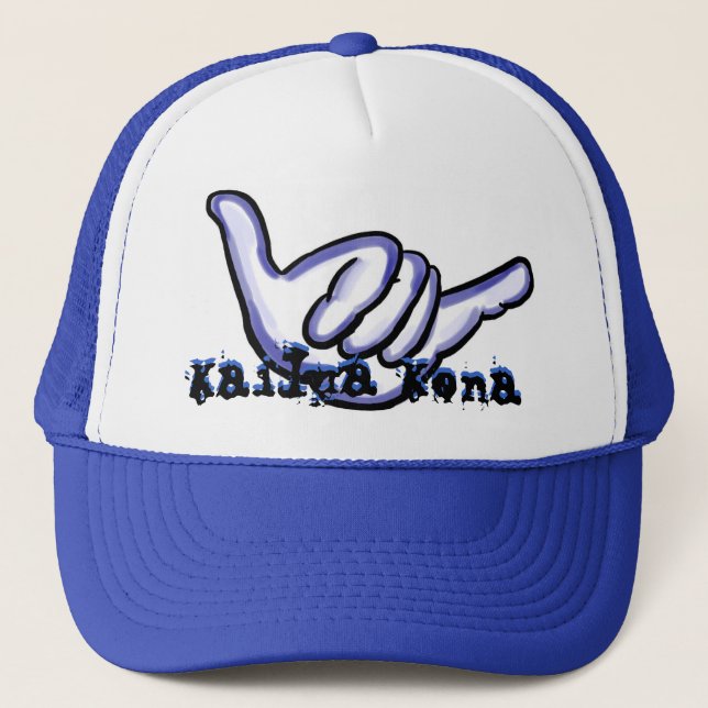 Kailua Kona hawaii bleu shaka casquette (Devant)