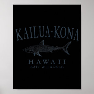 Kailua - Kona Hawaii Hai Retro-Schieferkunst Angel Poster