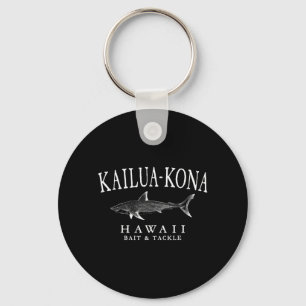 Kailua - Kona Hawaii Vintage-Hai Weiß Kunst Schlüsselanhänger