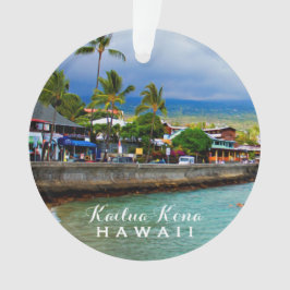Kailua Kona Pier Hawaii 2 Foto & Jahr Ornament