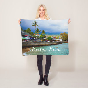 Kailua Kona Pier Hawaii Oil Paint Digital Art Fleecedecke