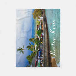 Kailua Kona Pier Hawaii Oil Paint Digital Art Fleecedecke