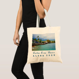 Kailua Kona Pier-Hawaii-Ölfarbe-Kunst-Reise-Jahr Tragetasche