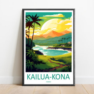 Kailua-Kona Reise Druck Wandkunst Kailua-Kona Wand Poster