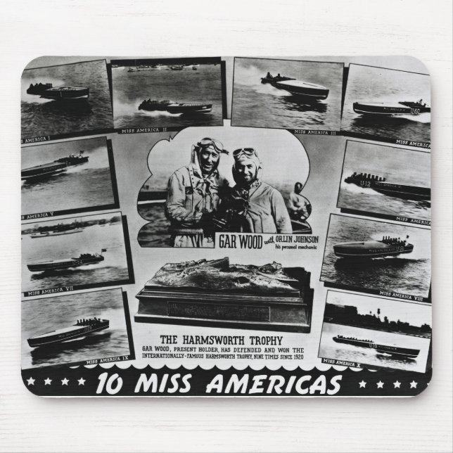 Kaimanfisch-hölzernes Vintages Schnellboot, das Mousepad (Vorne)