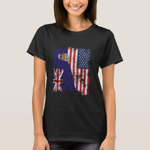 Kaimaninseln USA Flag erschüttert - Halbe Amerikan T-Shirt