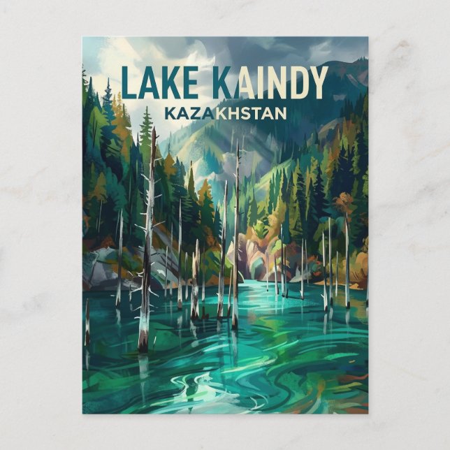 Kaindy-See Kasachstan Postkarte (Vorderseite)