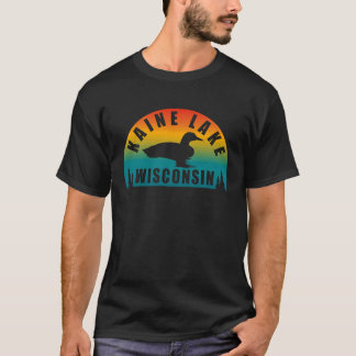 Kaine Lake Northern Wisconsin Sunset Loon T-Shirt