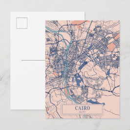 Kairo Ägypten Breezy Stadtplan Reise Postkarte