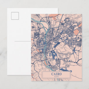 Kairo Ägypten Breezy Stadtplan Reise Postkarte
